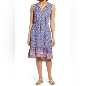 Beach Lunch Lounge Lou Lou Dress Apricot sz L NEW Navy blue Red Boho, beachy